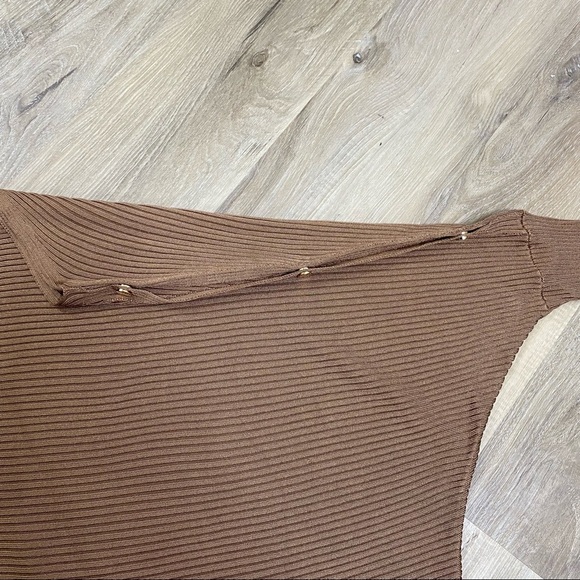 Reiss Bloor Ribbed Off the Shoulder Sweater camel - Picture 6 of 8